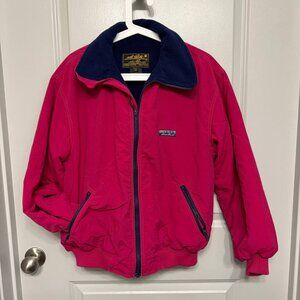 Vintage Eddie Bauer Women’s Fleece Lined Jacket Medium Fuchsia Full Zip
